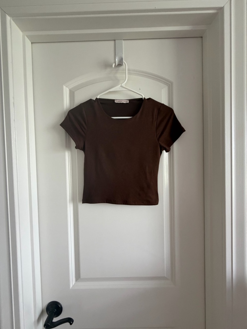 Sincerely Jules Brown Short Sleeve Crop Top